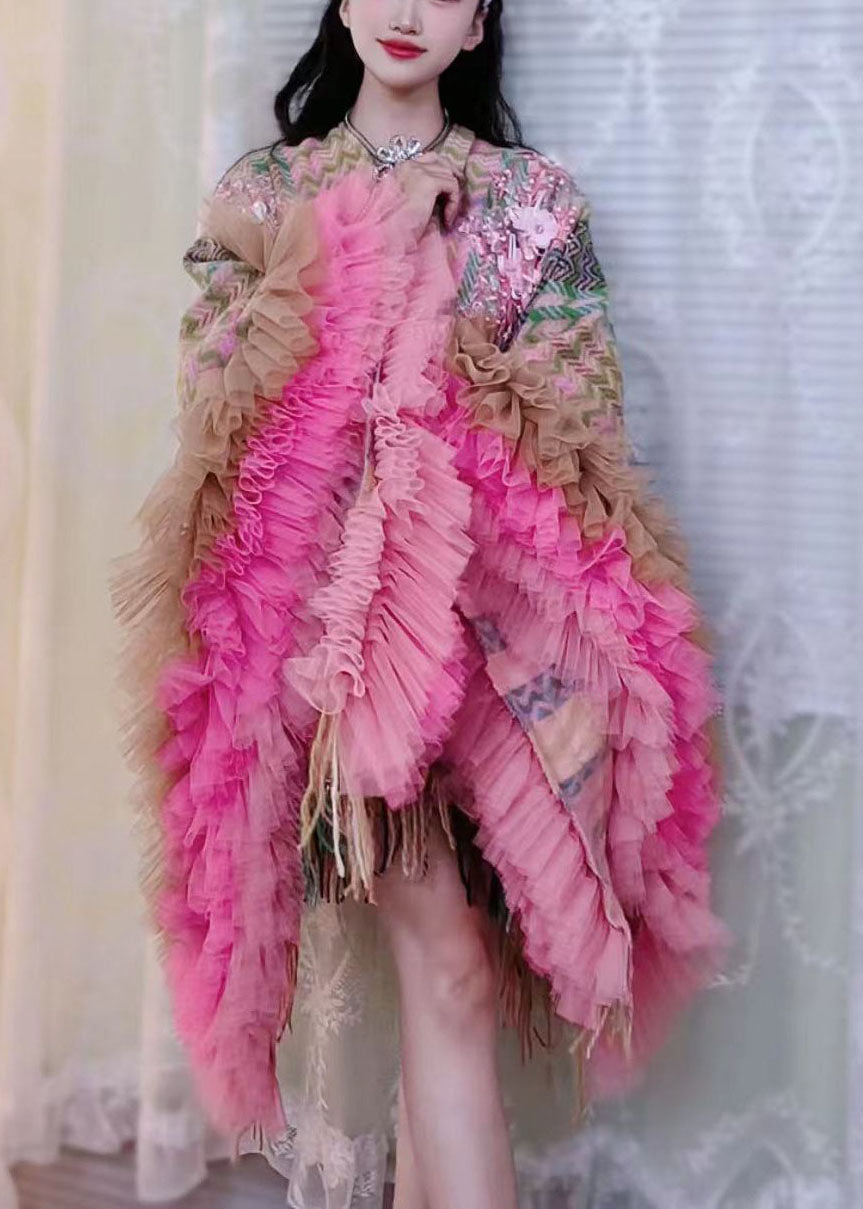 Robe Mi-Cape à Manches Longues Imprimée pour Femmes 1