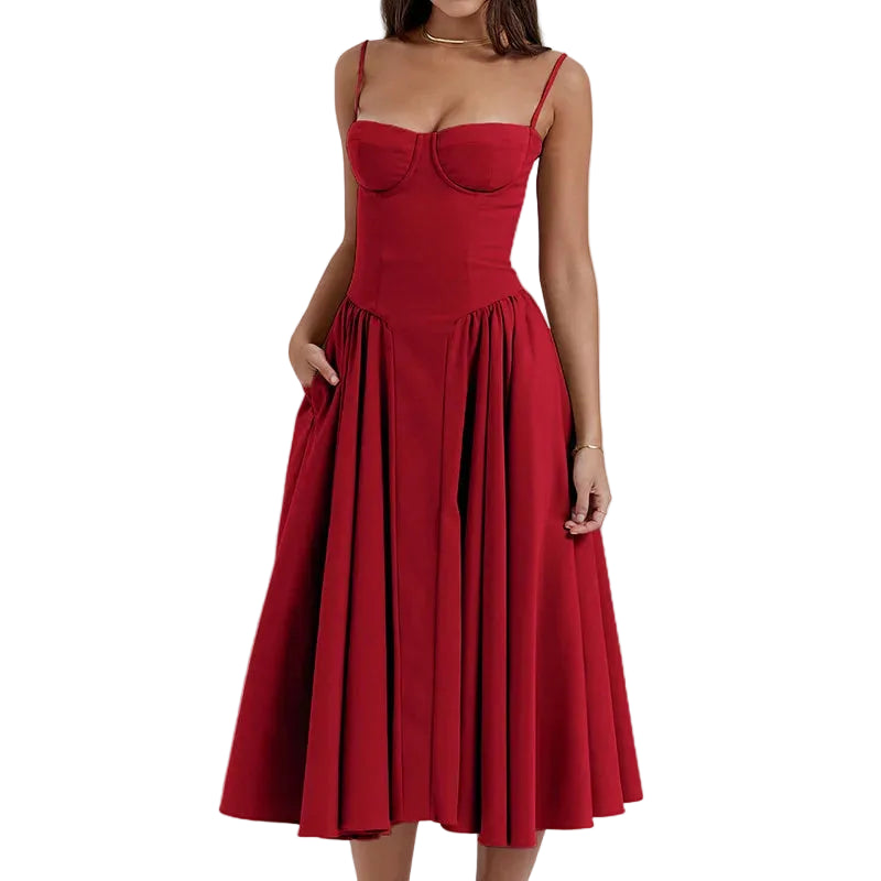 Robe Mi-Longue Sans Manches Pour Femmes 0