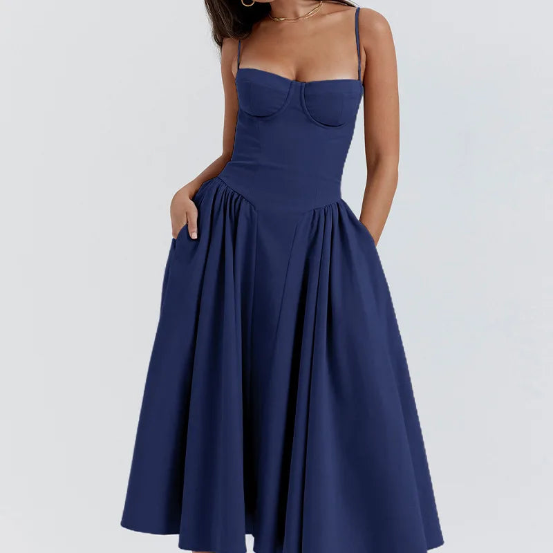 Robe Mi-Longue Sans Manches Pour Femmes 1