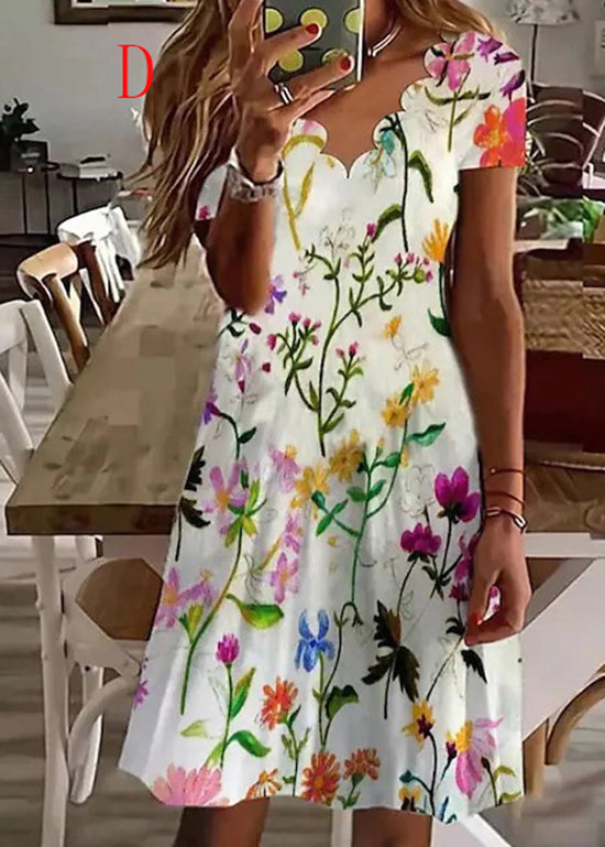 Robe Mi-Longue à Col en V pour Femme 3