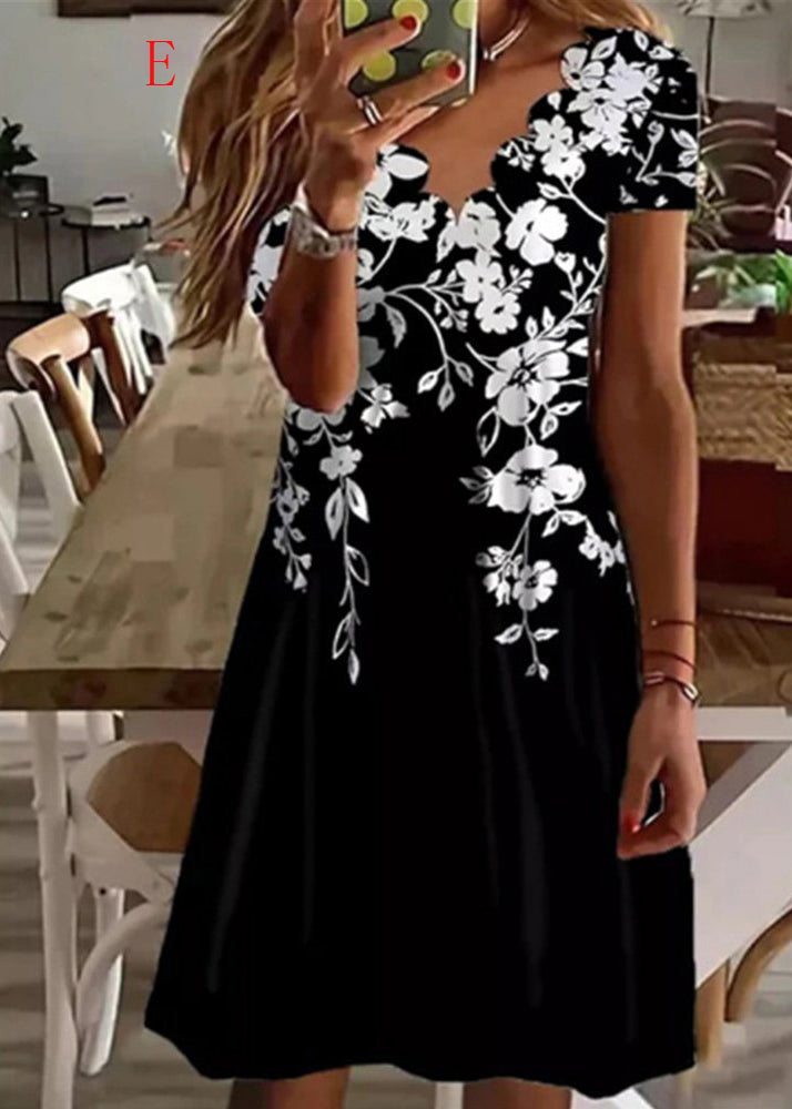 Robe Mi-Longue à Col en V pour Femme 4