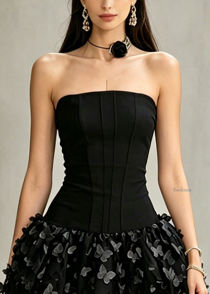 Robe Mi-Longue à Épaules Dénudées en Tulle 1