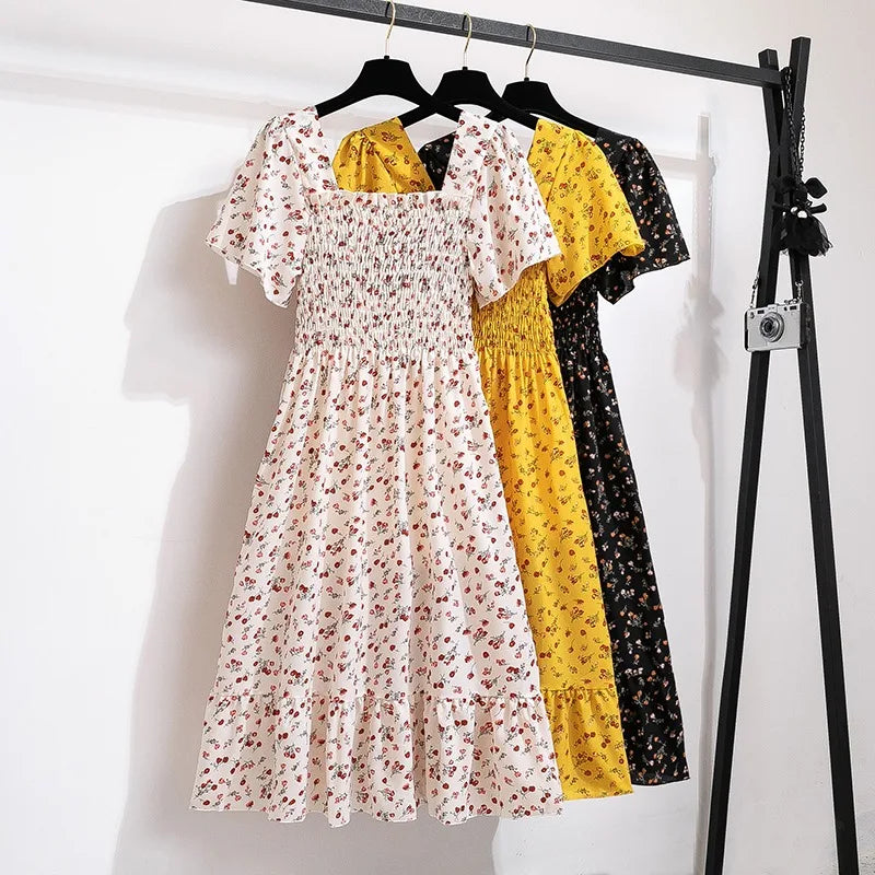 Robe Mi-Longue à Imprimé Floral pour Femmes 0