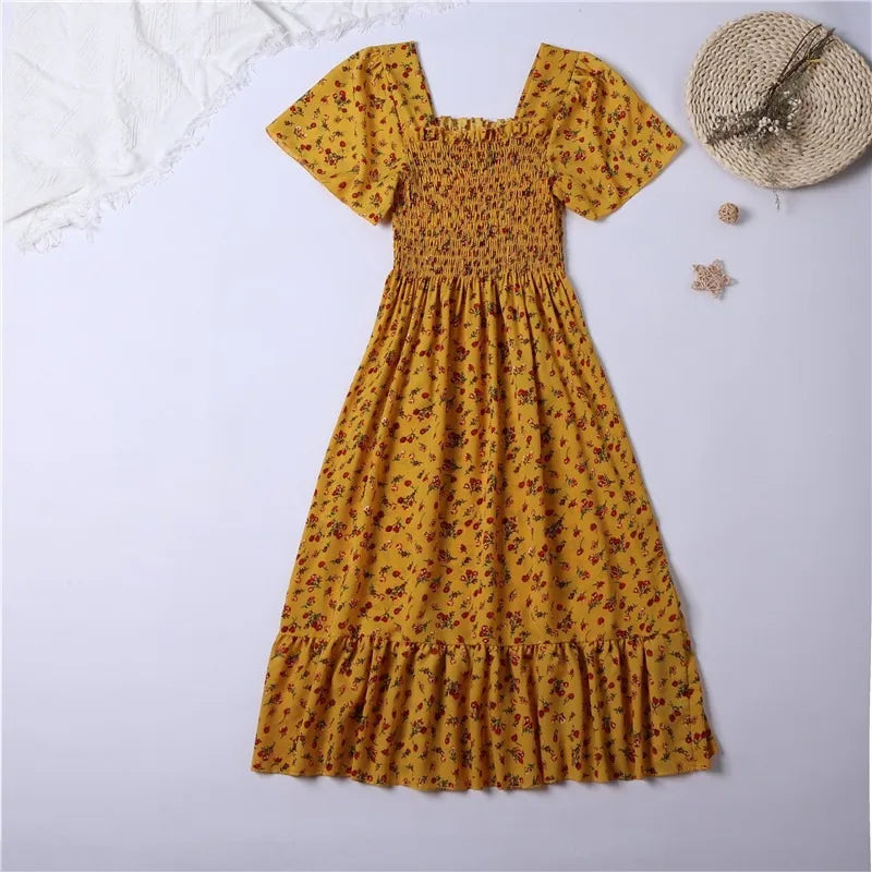 Robe Mi-Longue à Imprimé Floral pour Femmes 3