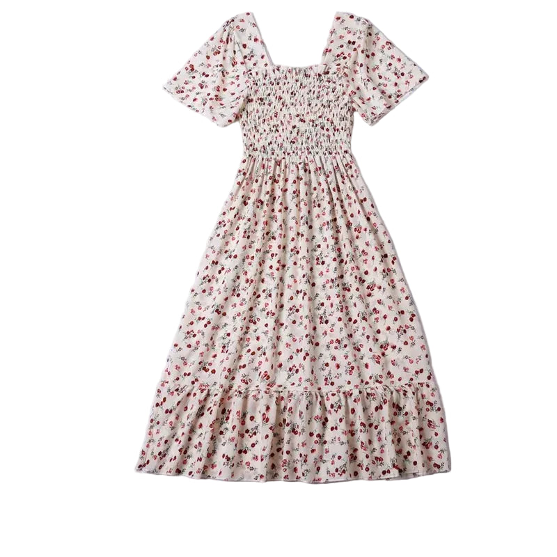 Robe Mi-Longue à Imprimé Floral pour Femmes 4