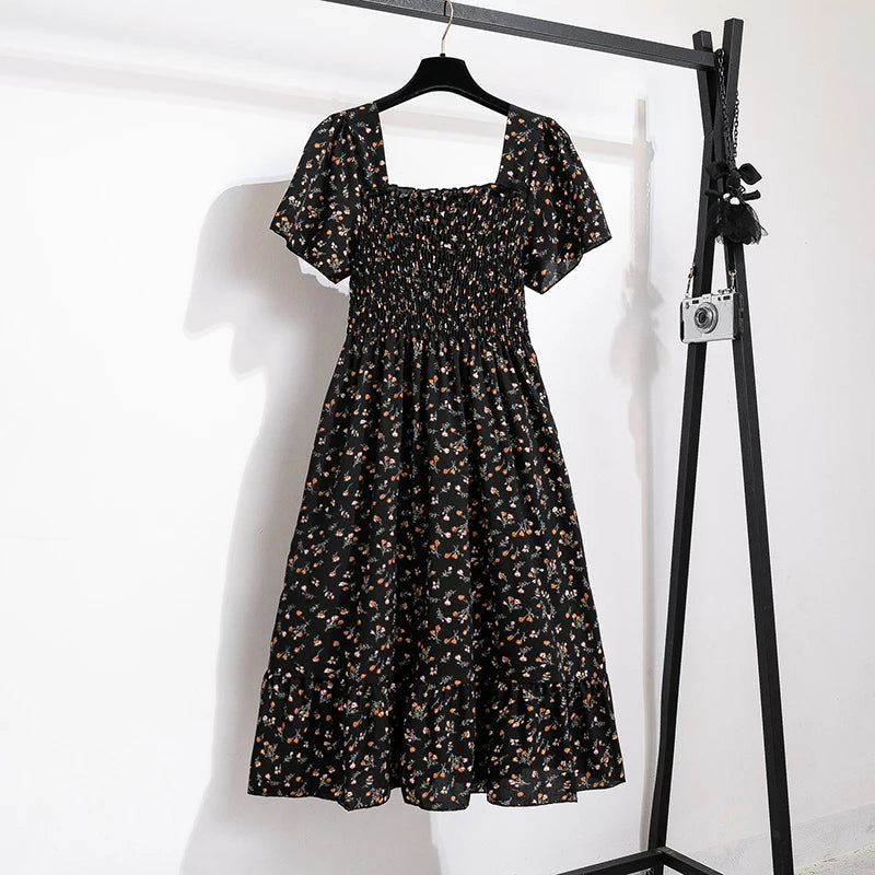 Robe Mi-Longue à Imprimé Floral pour Femmes 7