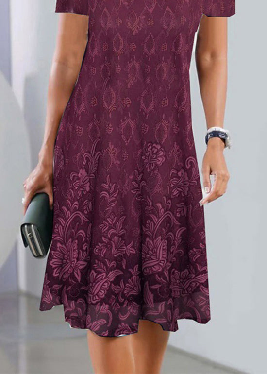 Robe Mi-Longue en Dentelle à Col en V pour Femmes 3