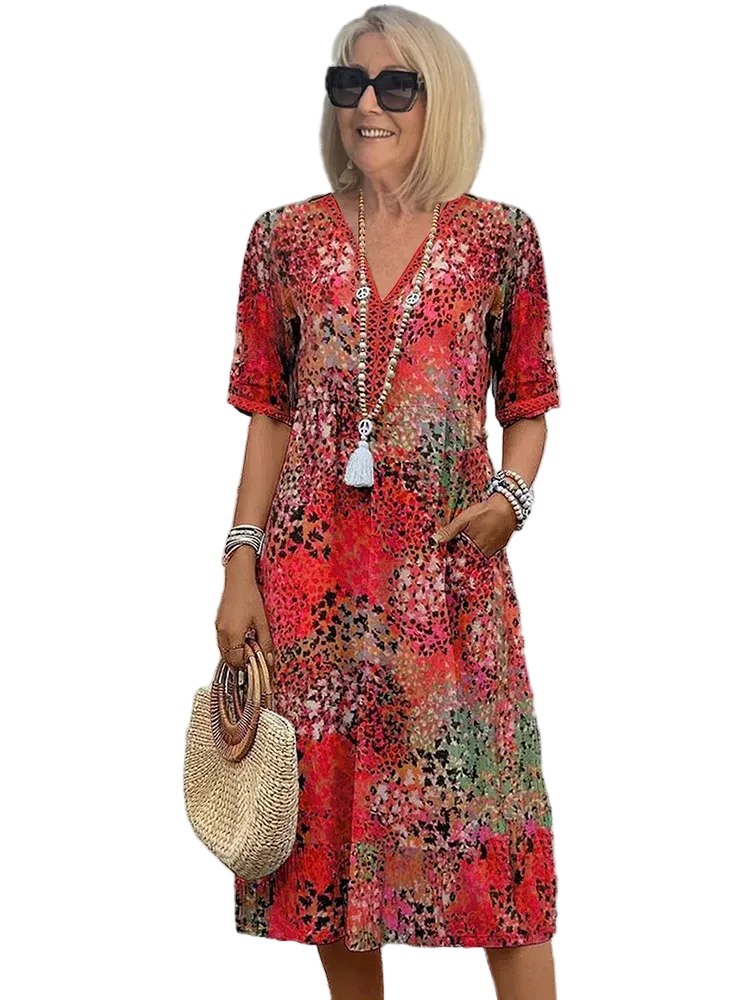 Robe Midi Colorée pour Femmes Chic 0