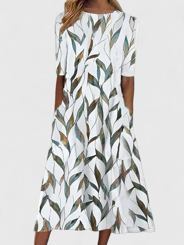 Robe Midi Femme Chic Imprimé Floral pour un Look Estival Élégant 1