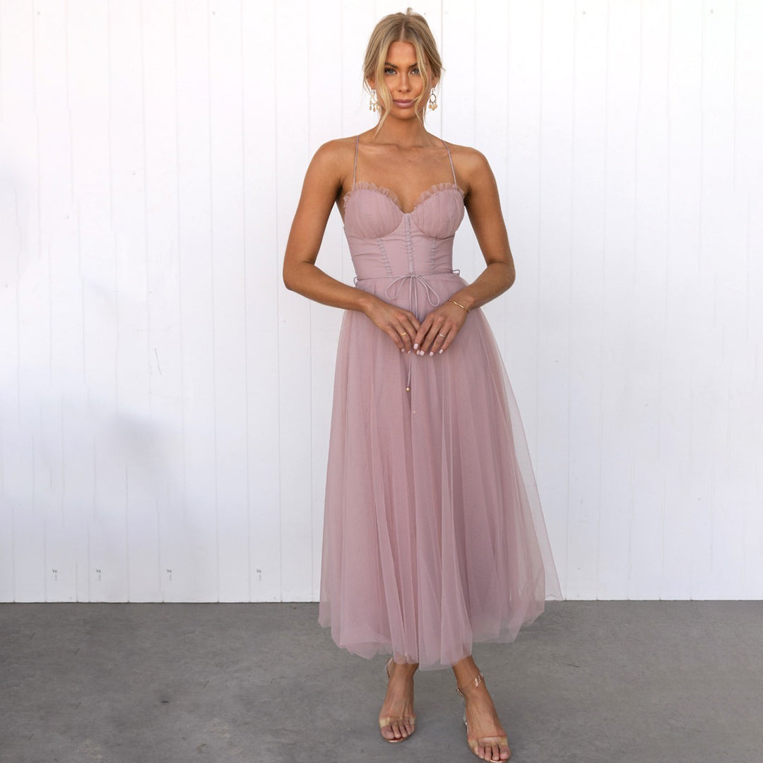 Robe Midi Femme Chic Tissu de Qualité pour Événements Festifs 1