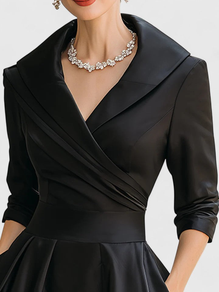 Robe Midi Femme Chic avec Poches Discrètes et Silhouette Flatteuse 1