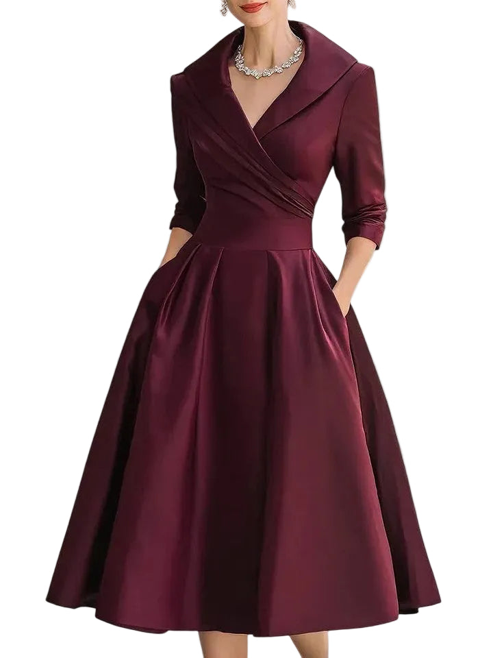Robe Midi Femme Chic avec Poches Discrètes et Silhouette Flatteuse 5