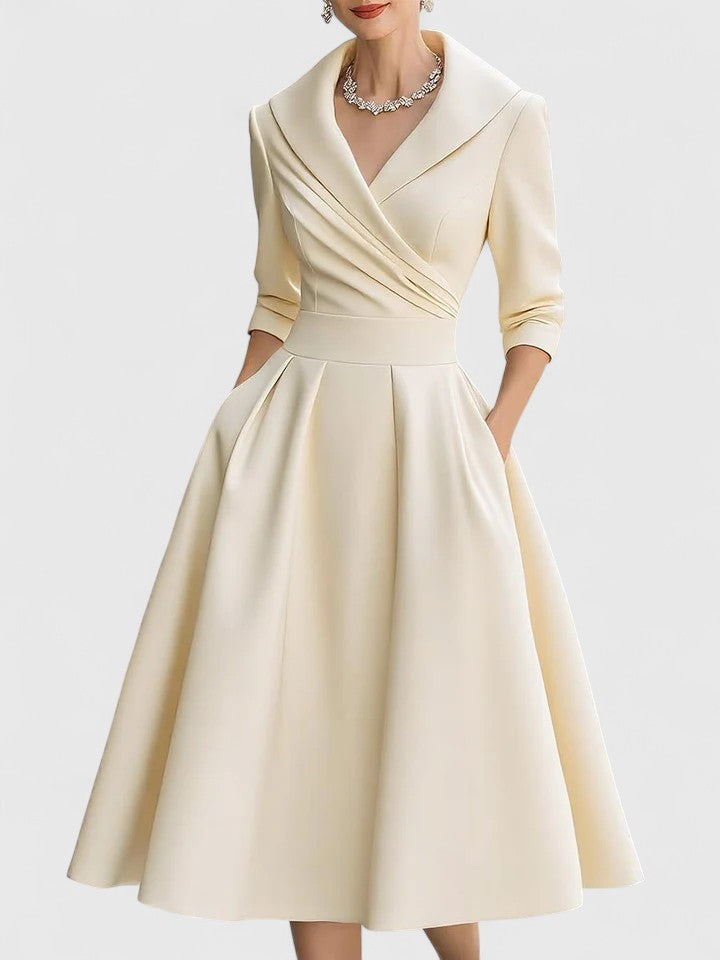 Robe Midi Femme Chic avec Poches Discrètes et Silhouette Flatteuse 6