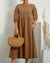 Robe Midi Femme Confortable avec Manches Lanternes 3