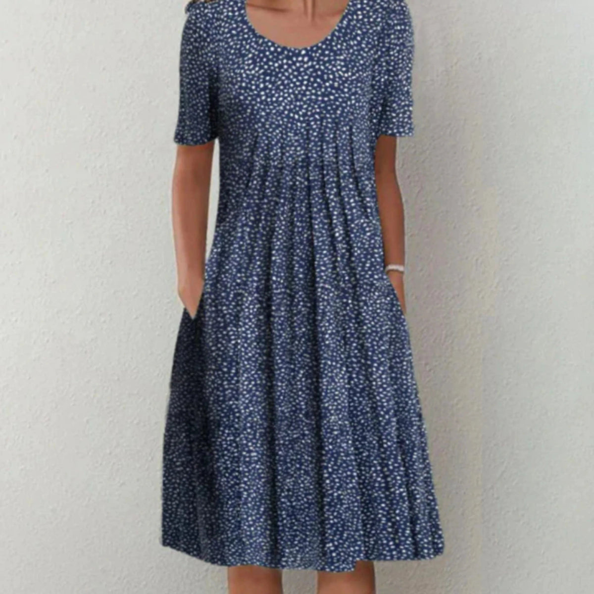 Robe Midi Fleurie pour Femmes à Manches Courtes 3