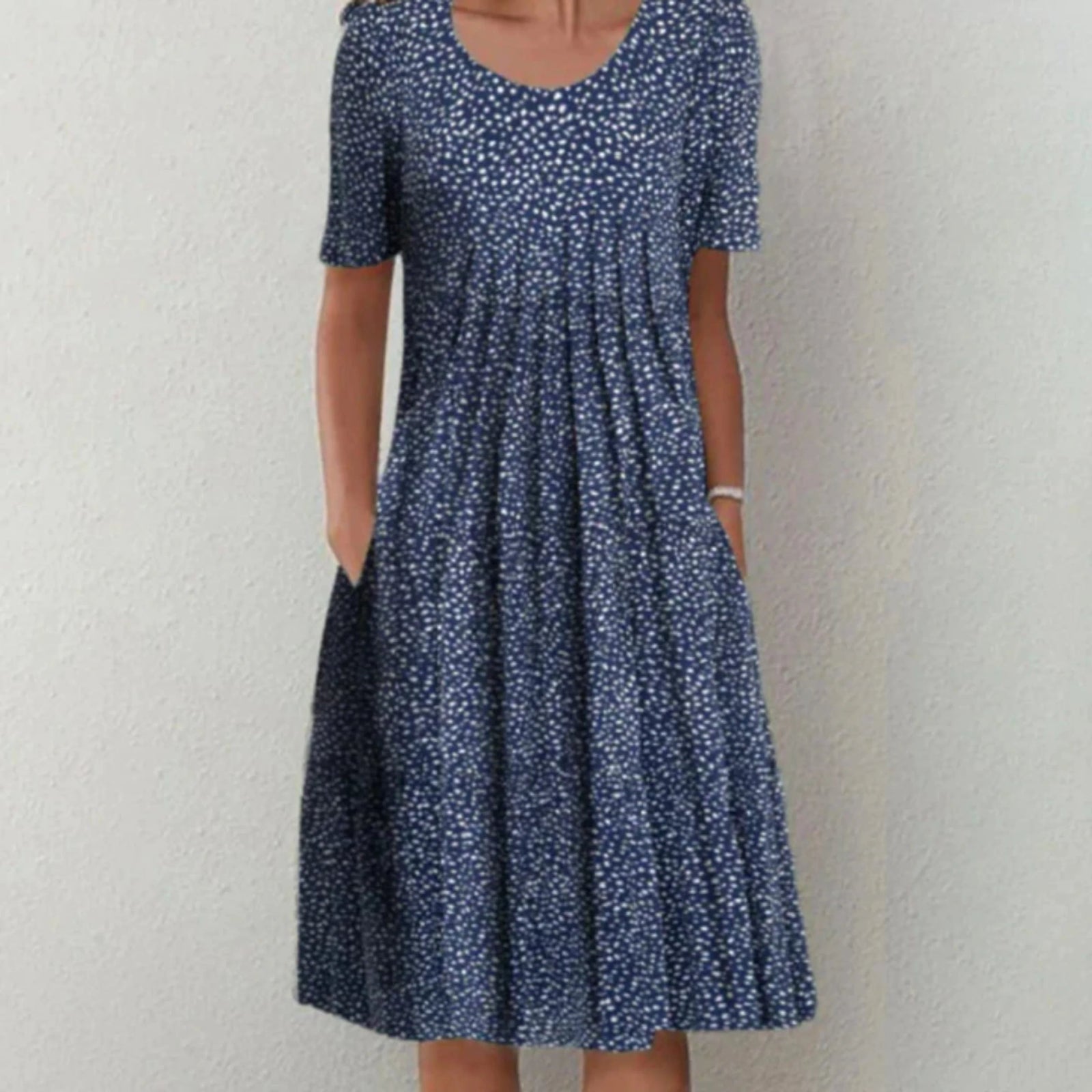 Robe Midi Fleurie pour Femmes à Manches Courtes 3