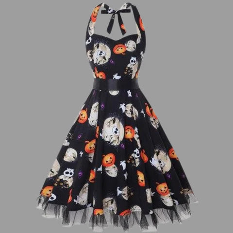 Robe Midi Halloween Imprimé Fantôme Humoristique 1