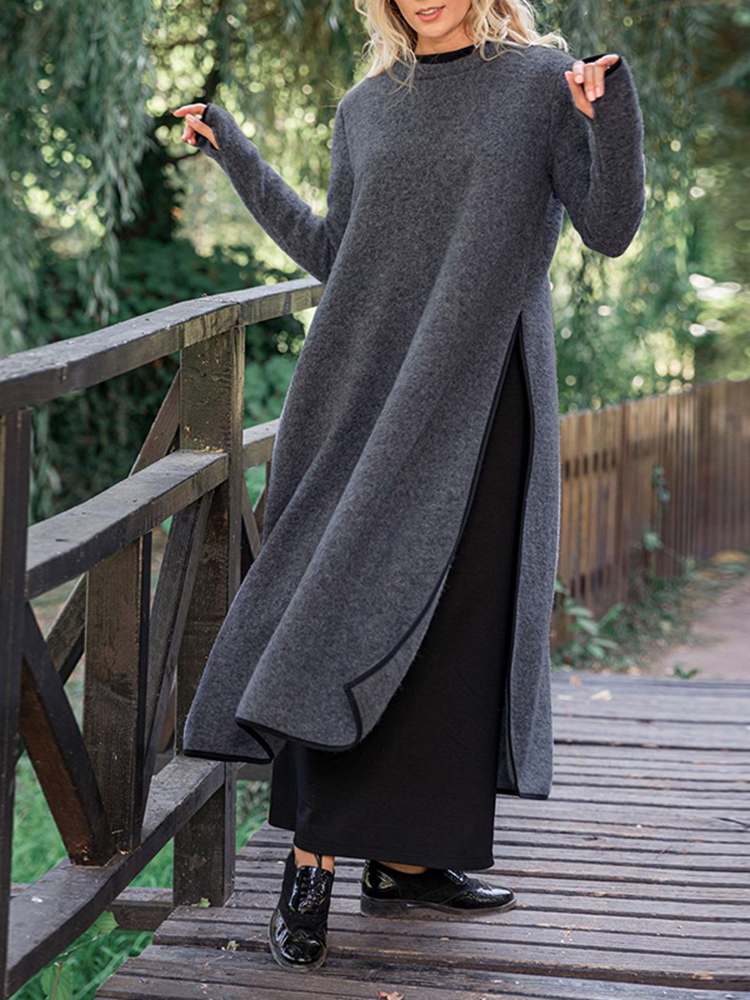 Robe Midi Longue Fendue Ample 3