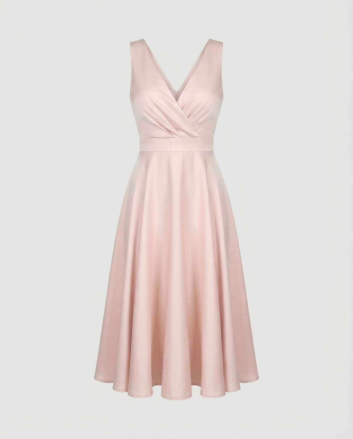 Robe Midi Trapèze Sans Manches Col en V 5