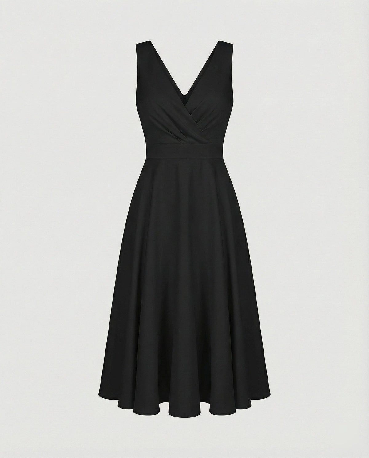 Robe Midi Trapèze Sans Manches Col en V 6
