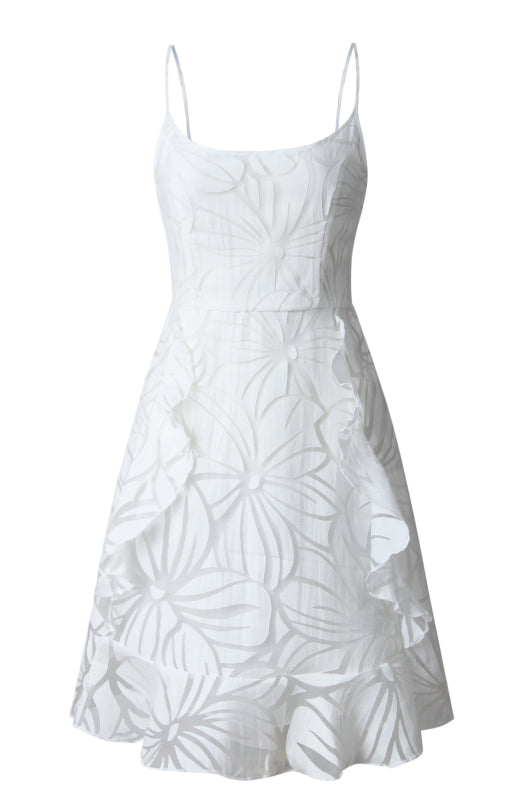 Robe Midi à Bretelles Froncées pour Femmes en Polyester 3