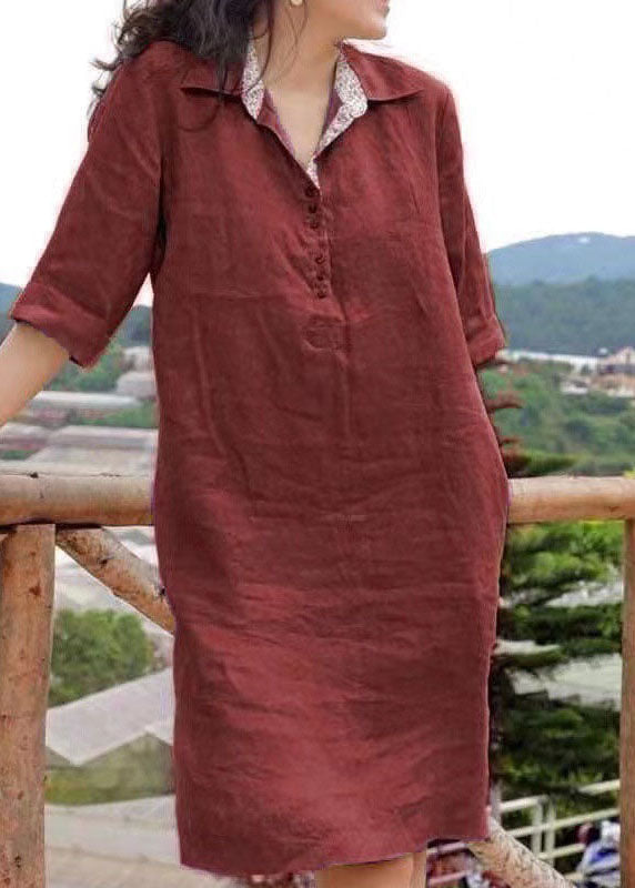 Robe Midi à Col Peter Pan pour Femme en Patchwork 3