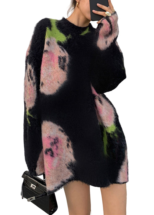 Robe Midi en Tricot Coton pour Femme à Col Rond 0