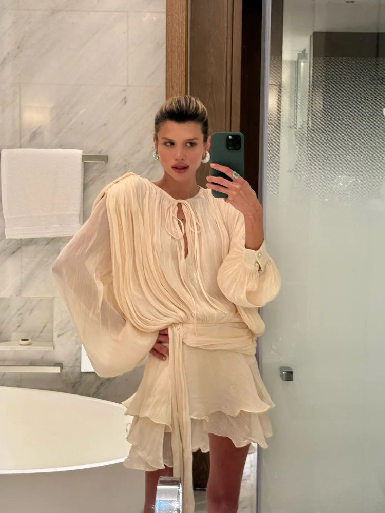 Robe Mini Chic à Volants pour Femmes 1
