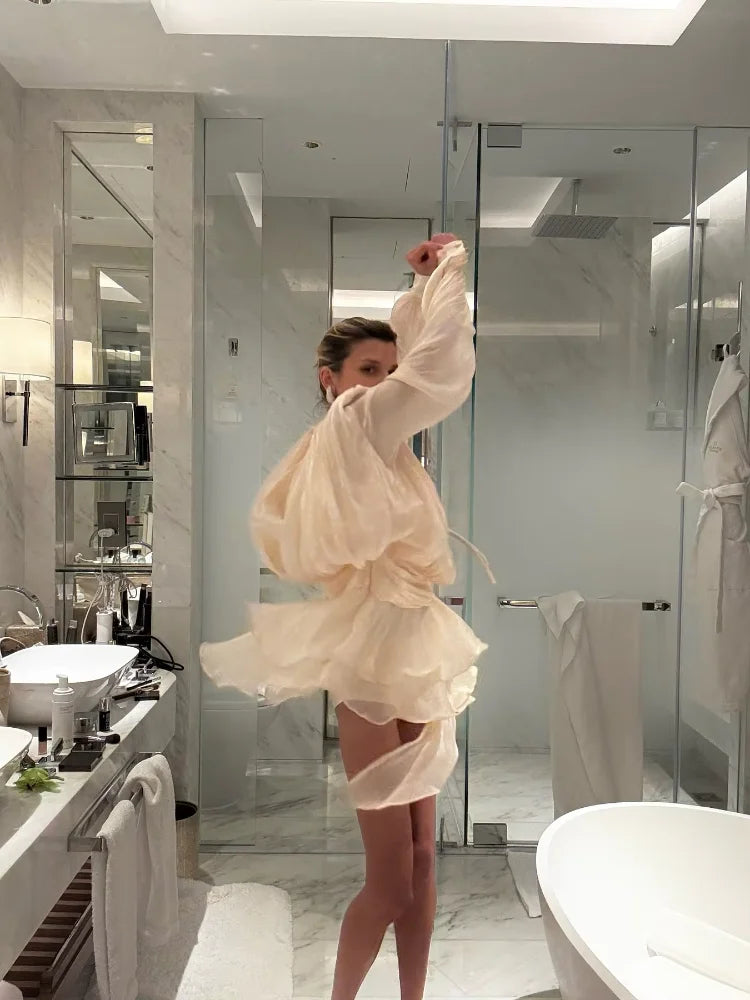 Robe Mini Chic à Volants pour Femmes 2