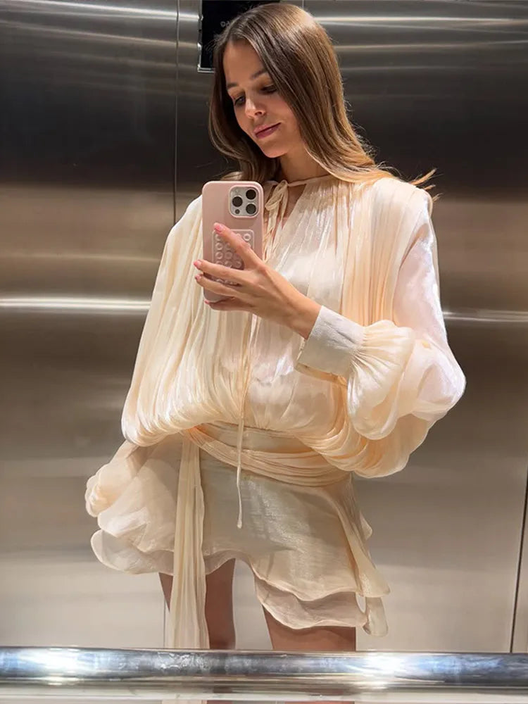Robe Mini Chic à Volants pour Femmes 4