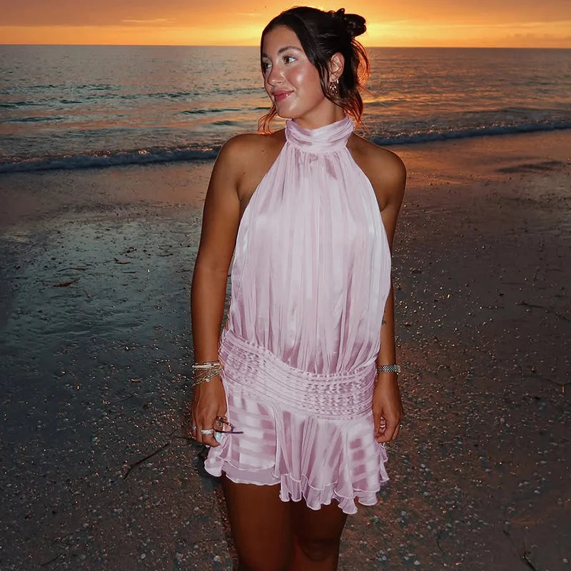 Robe Mini Chic à Volants pour Femmes 6