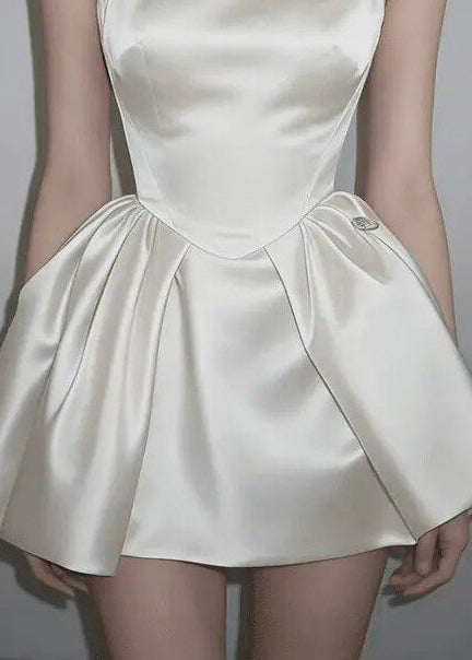 Robe Mini Femme Col Montant Style Chinois Sans Manches 4