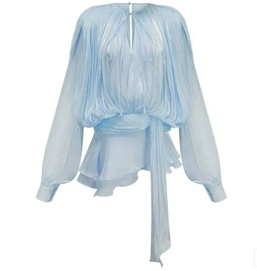 Robe Mini Femme Col en V à Manches Longues 15