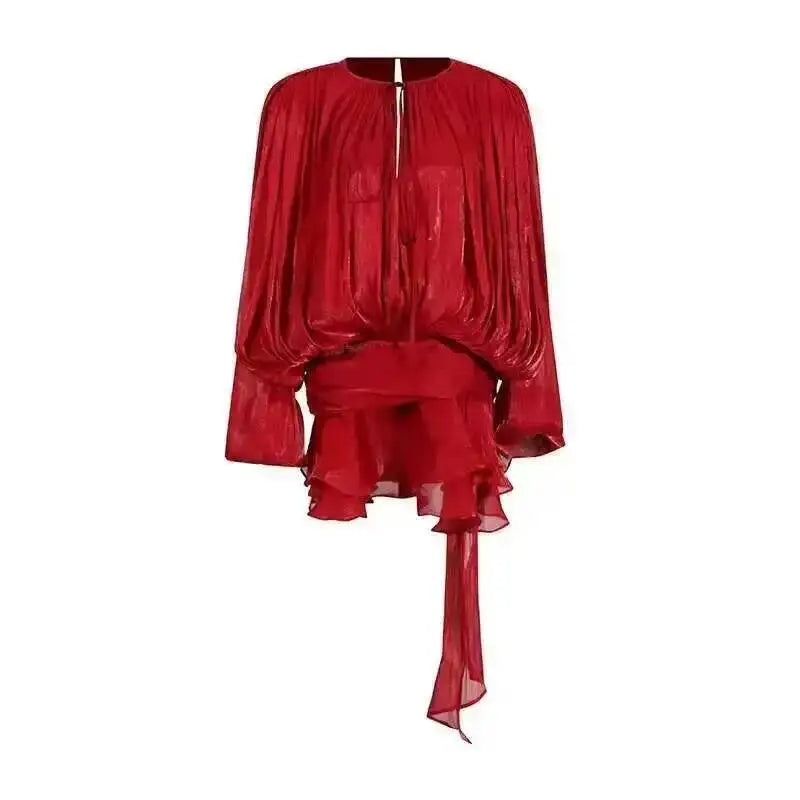 Robe Mini Femme Col en V à Manches Longues 9