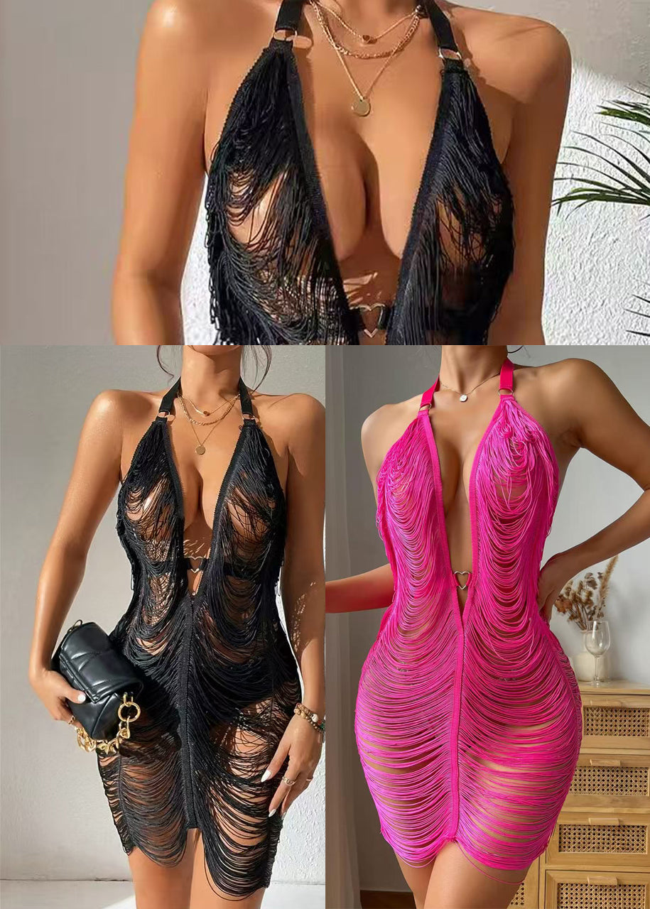 Robe Mini Femme Halter Découpée Style Estival 4