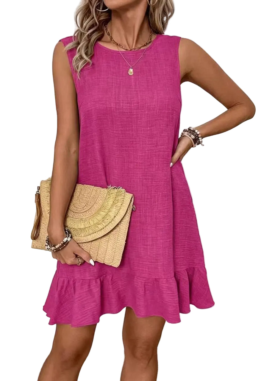 Robe Mini Femme Oversize Sans Manches 0