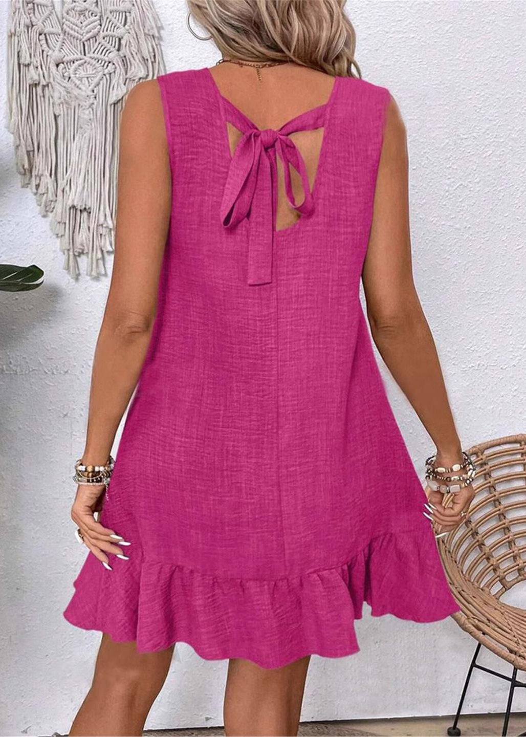 Robe Mini Femme Oversize Sans Manches 3