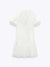 Robe Mini Femme à Manches Bouffantes V-Cou Découpe Taille Broderie 3
