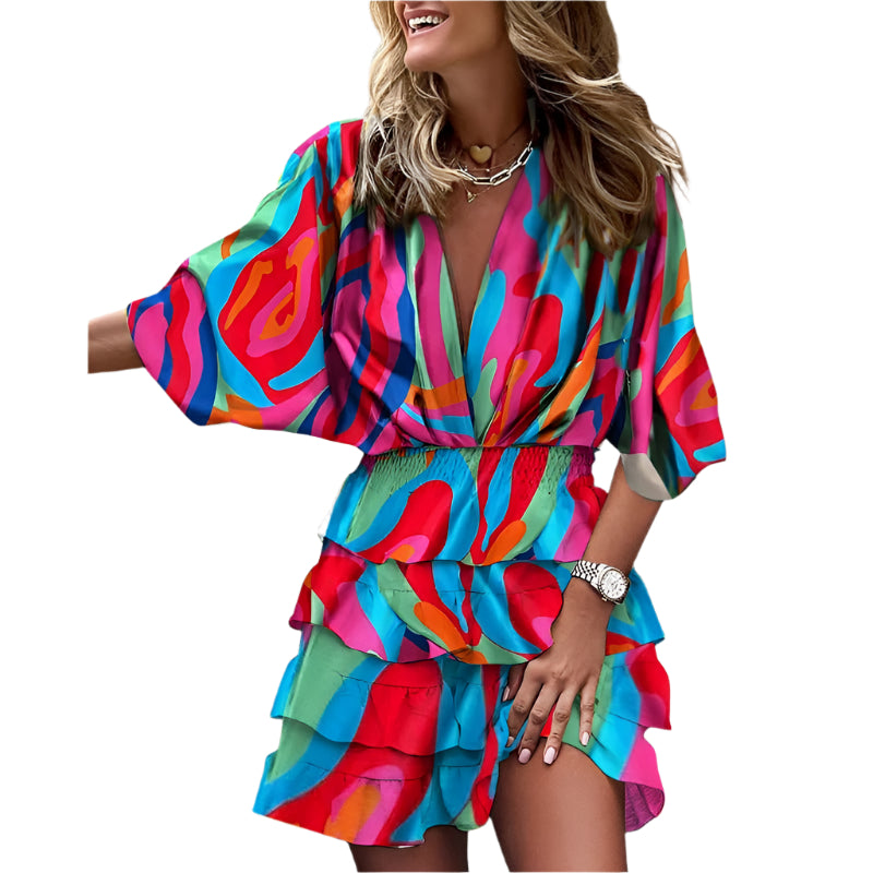 Robe Mini Fleurie Femme Style Estival 0
