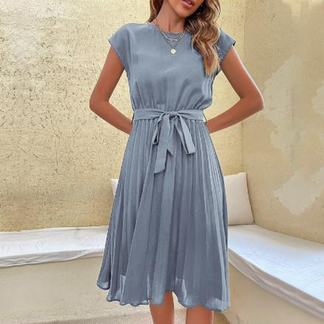Robe Mini Plissée à Manches Courtes pour Femme 8
