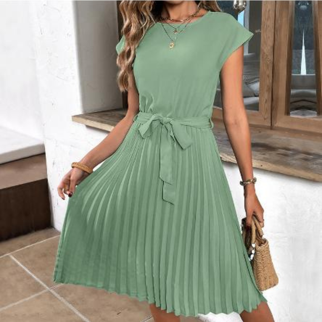 Robe Mini Plissée à Manches Courtes pour Femme 9