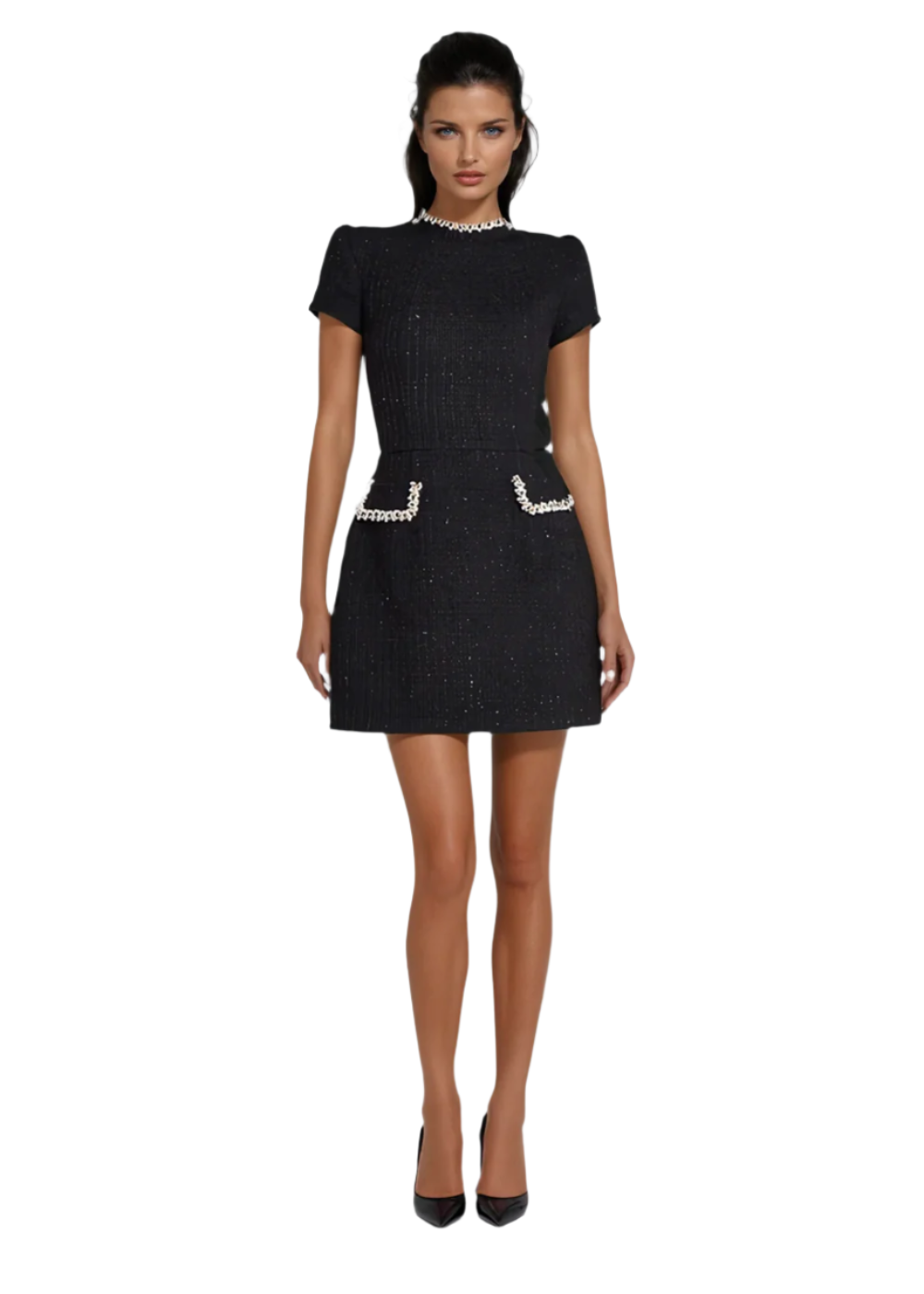 Robe Mini à Col Montant Chic pour Femme 0