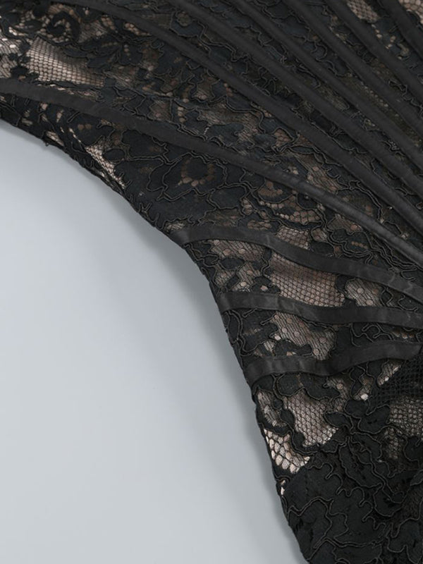 Robe Mini avec Corset en Dentelle 7