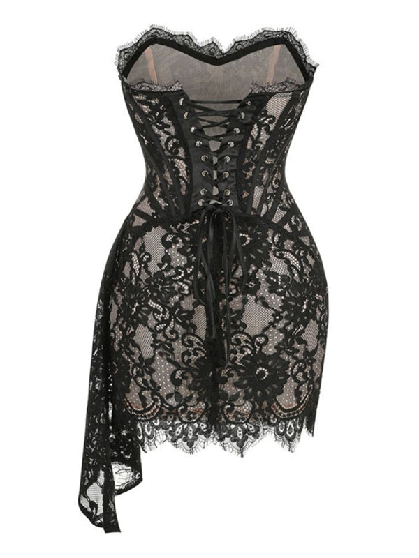 Robe Mini avec Corset en Dentelle 8