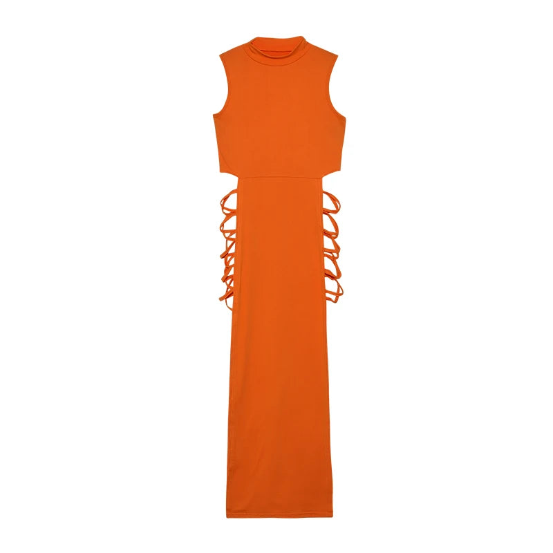Robe Moulante Femme Croisée Sans Manches Chic 5