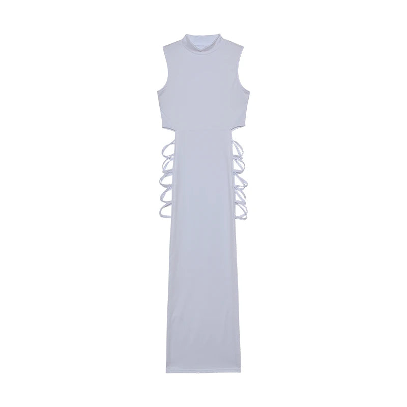 Robe Moulante Femme Croisée Sans Manches Chic 7