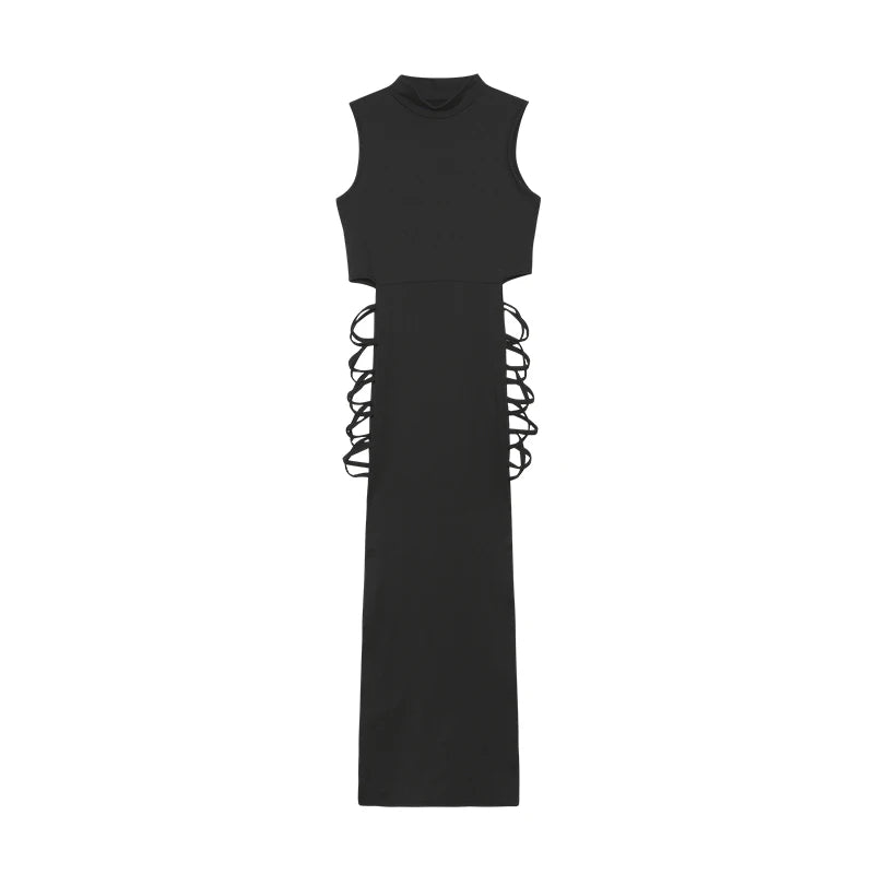 Robe Moulante Femme Croisée Sans Manches Chic 8