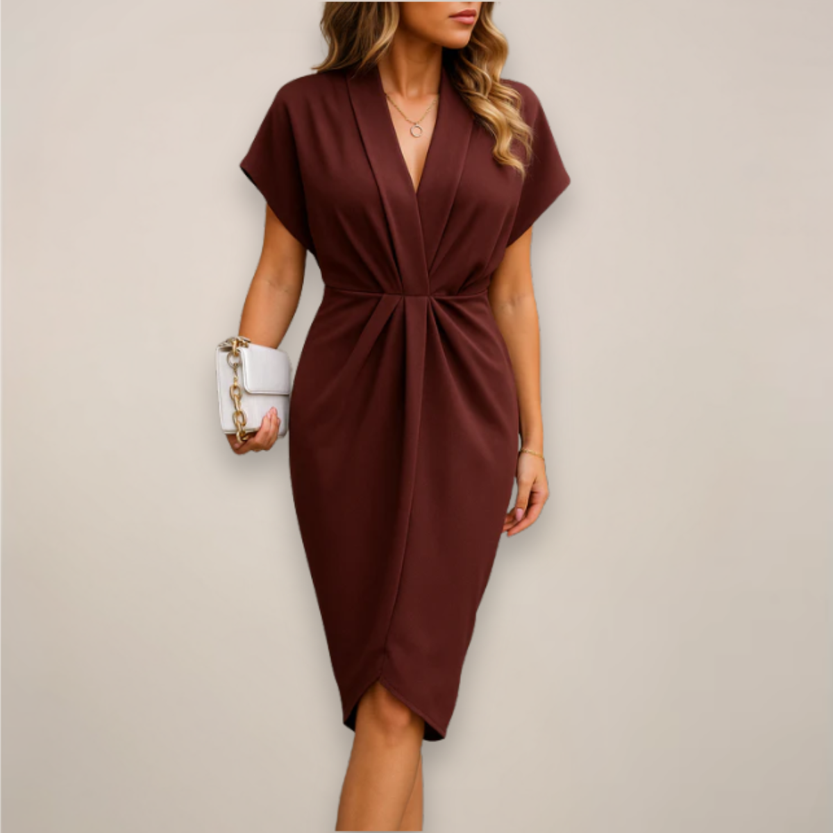 Robe Portefeuille à Col en V pour Femmes 4