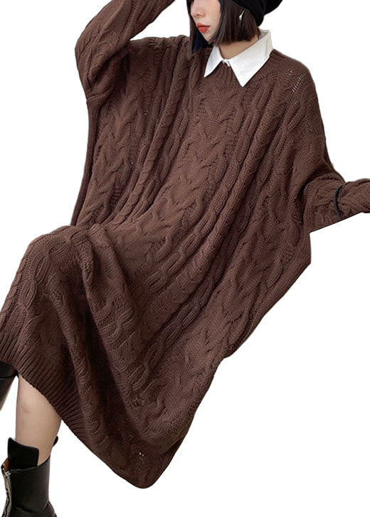 Robe Pull Femme O-Cou en Jacquard 0