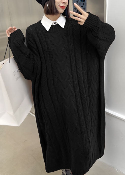 Robe Pull Femme O-Cou en Jacquard 1